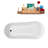 69" Streamline Soaking Glossy White Freestanding Tub and Tray With Internal Drain-101413287