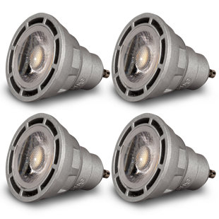 Sunlight2®GU10 120V AC, 7W Bulb, Dim to Warm, 3000K to 1800K, 24°Beam Angle, Silver Finish. (Set of 4)