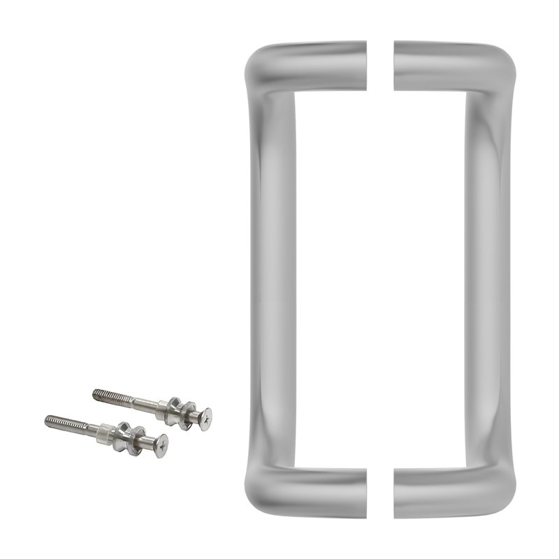Poignées décalées en aluminium, finition anodisée transparente, Transparent anodisé