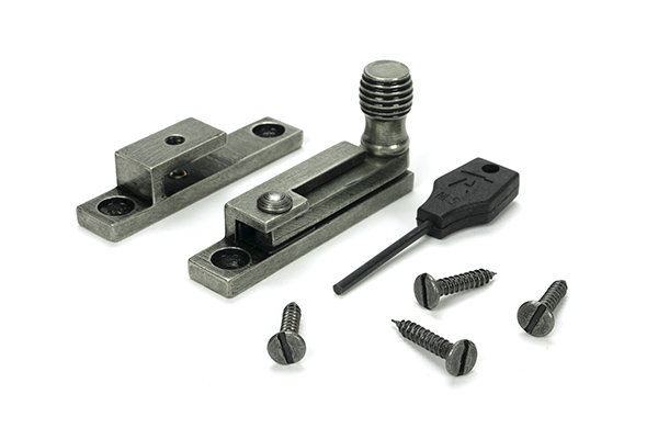 Beehive Quadrant Fastener - Narrow, Pewter Patina
