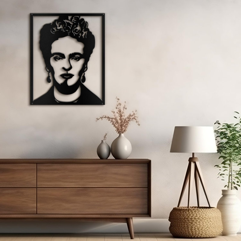 Décoration murale en métal, Noir, H 24 po x l 16 po x P 0,05 po