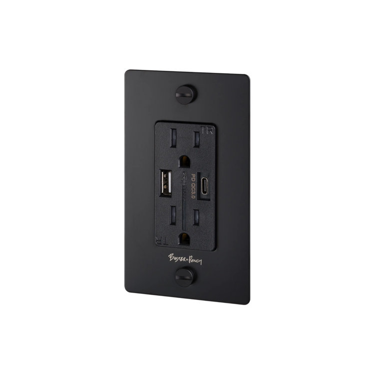 1G Combination Duplex Outlet And USB-A + C Charger / With Logo