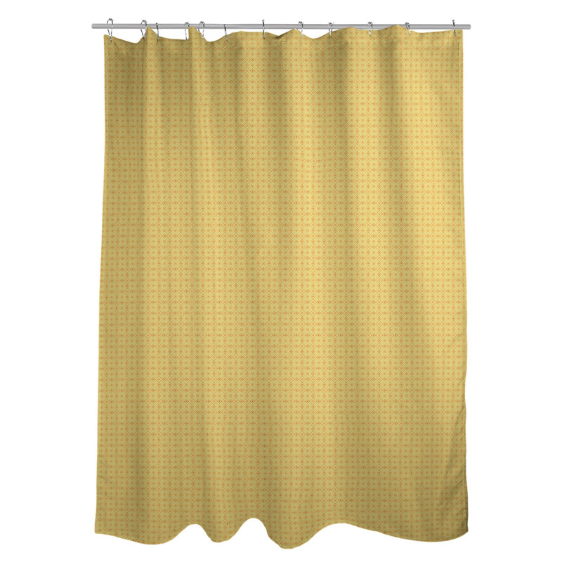 Rideau de douche simple Katelyn Elizabeth, Jaune et orange