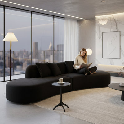 132.3'' Wide half moon design curved sofa