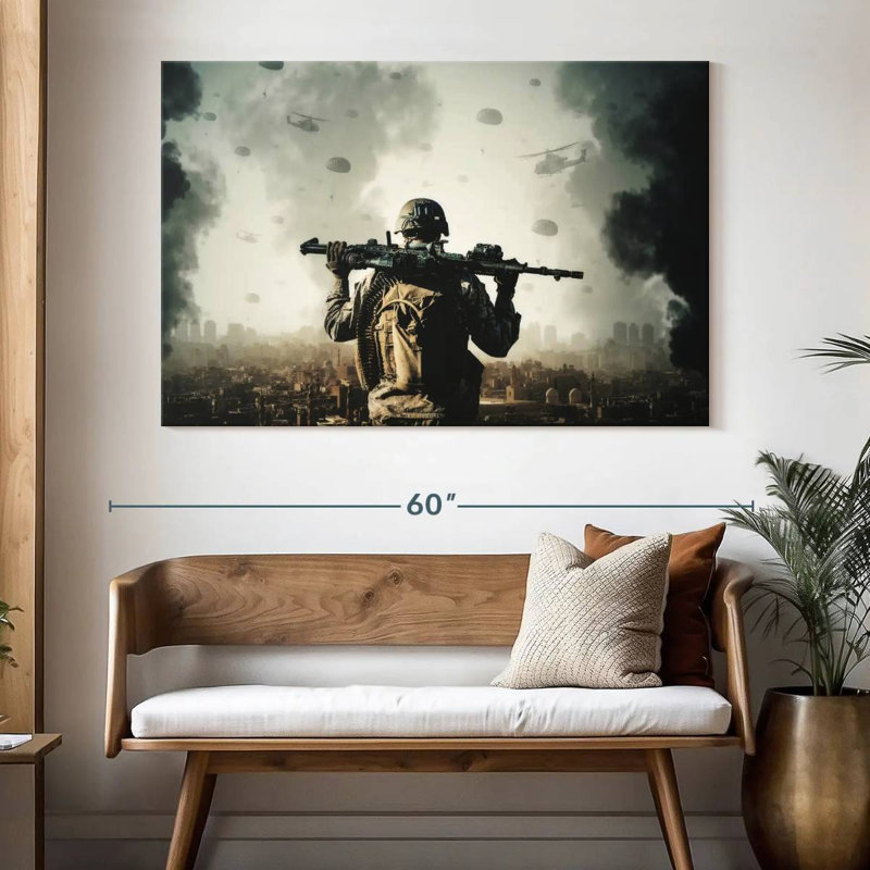 Zone de guerre militaire, H 34 po x l 51 po