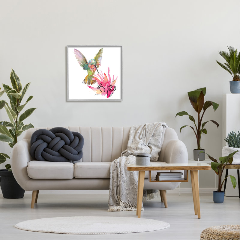 «Desert Hummingbird Watercolor», reproduction d'art sur bois, H 24 po x l 24 po x P 1,5 po, Estampe numérique Farmhouse