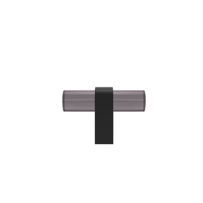 Clarity Acrylic Bar Knob, Matte Black/Smoke Acrylic