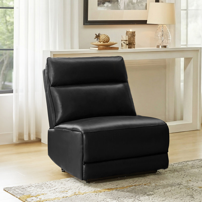  Fauteuil d'appoint moderne en cuir véritable l 32,5 po Ednar