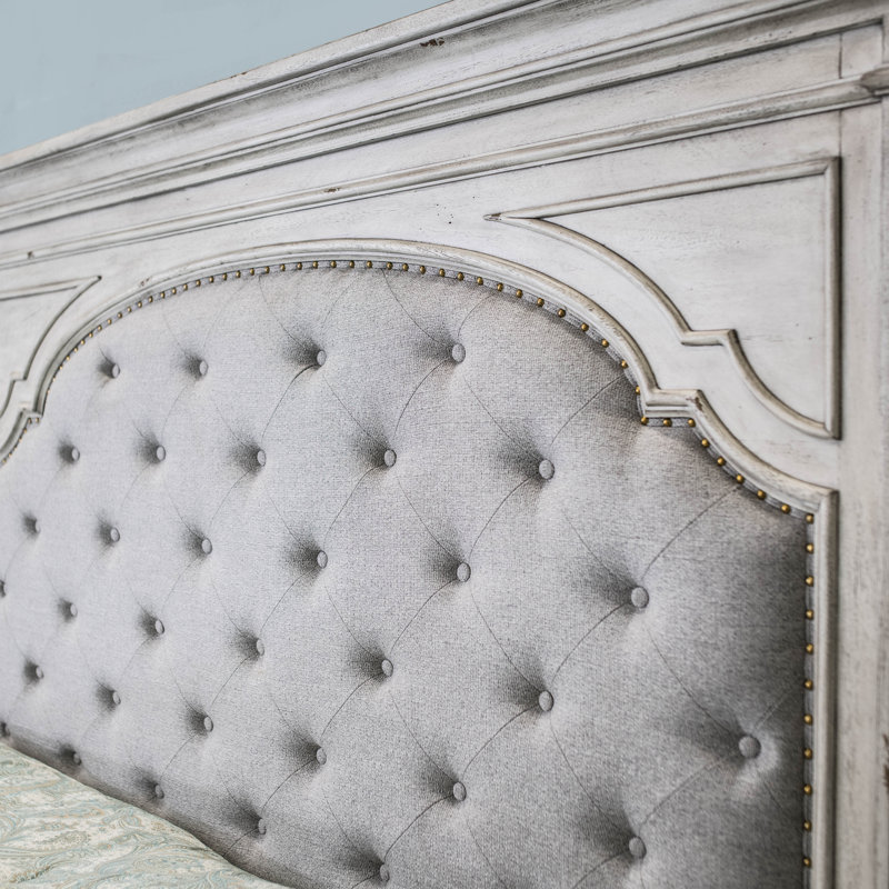 Lipford Upholstered Standard Bed, Rustic Ivory, King