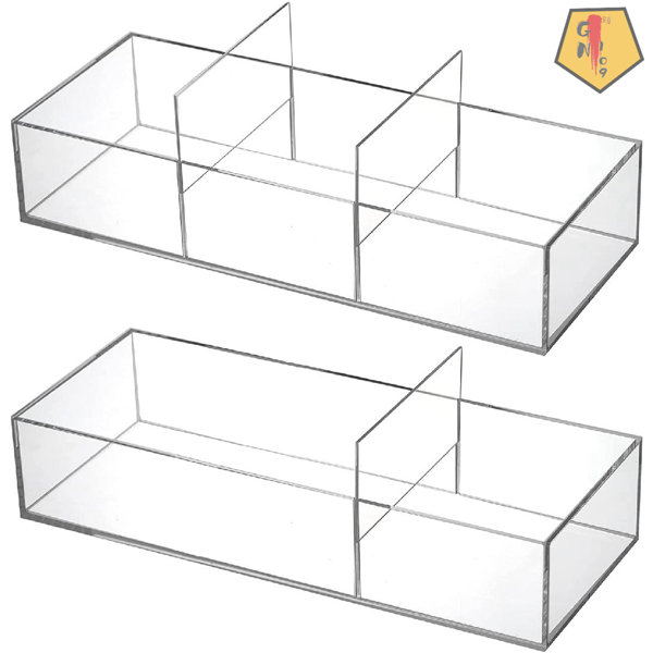 mDesign Stackable Plastic Jewelry Box, Storage Organizer Trays, 3 Pieces -  Clear 