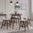 Charlette 14.8" 5-Piece Modern Solid Wood Round Pub Table Set with Upholstered Pub Chairs (Seats 4)