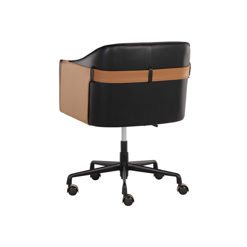 CHAISE DE BUREAU CARTER - NAPA / NAPA, Brun / Noir