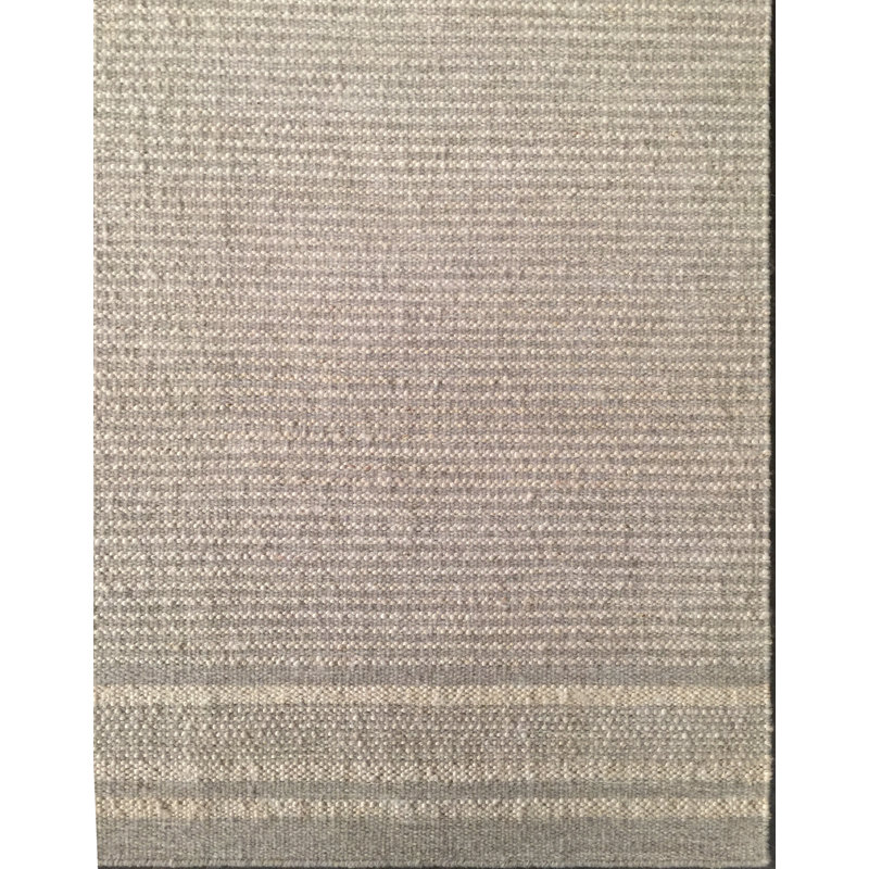 Tapis gris tissé à la main Ginnie, Rectangle 7 pi 6 po x 9 pi 6 po
