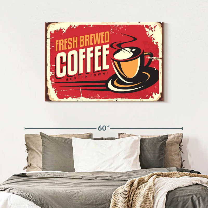 Plaque murale «Fresh Brewed Coffee», H 30 po x l 45 po