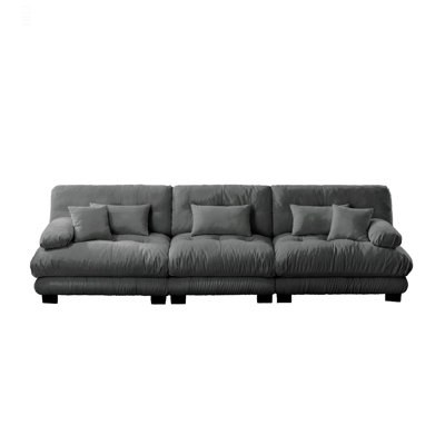 3-Seater Sectional Sofa Modular Deep Seat Sofa Couch , Chenille Sofa Soft Comfy Upholstered Furniture For Living Room, Apartment, Studio, Office,Chenille