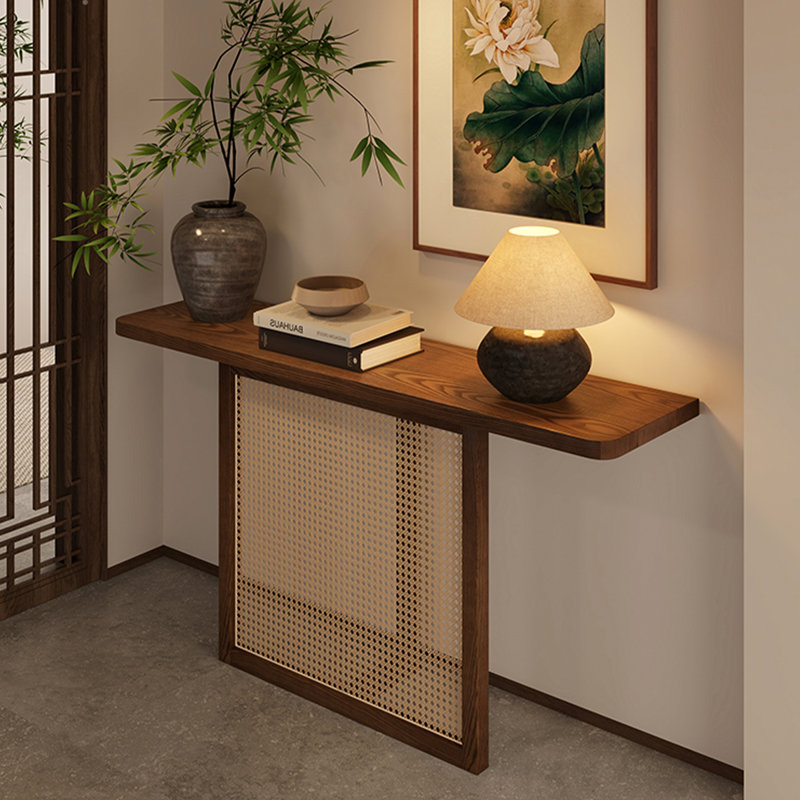 Console rectangulaire en bois massif brun, H 29,53 po x L 31,5 po x l 11,81 po