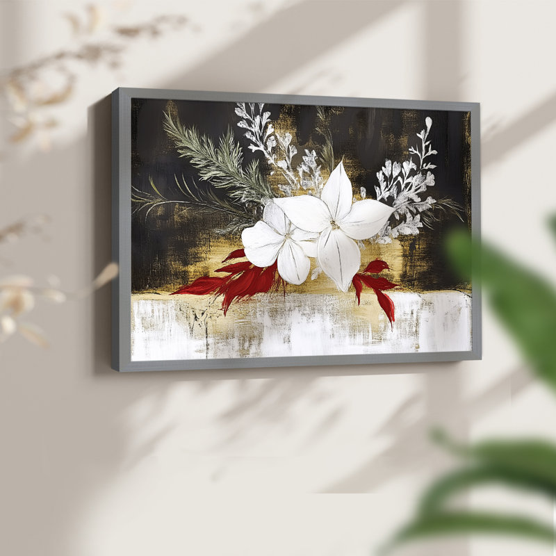 Chirstmas Art-CCXLI -Framed Print - Restickable, H 22 po x l 28 po, Gris