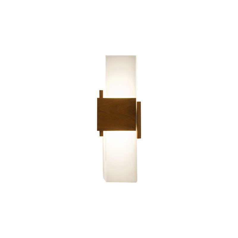 1 - Light LED Flush Mounted Sconce, 2700K, Oiled Walnut