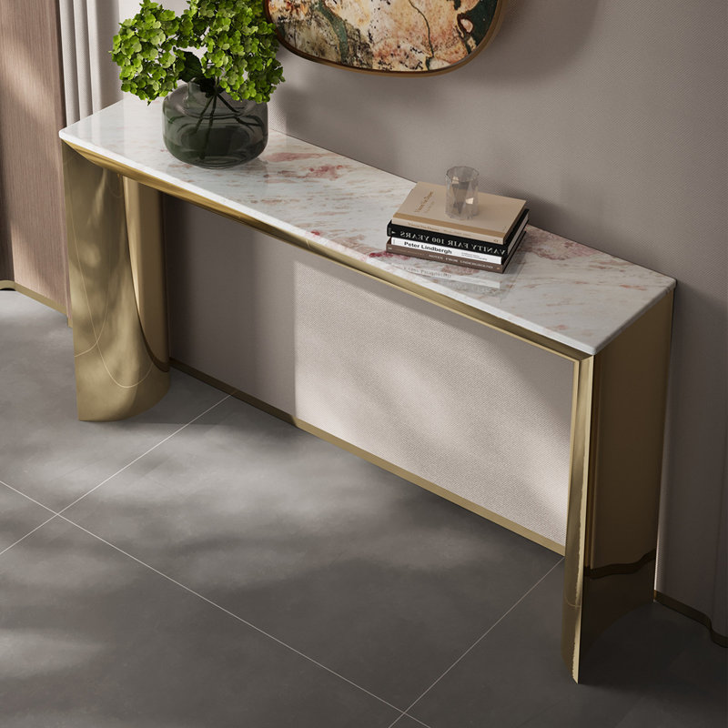 Console Italian Light Luxury, 35.4" H x 54.3" W x 13.8" D