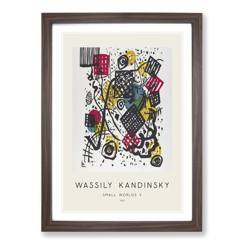 Small Worlds V by Wassily Kandinsky - Picture Frame Painting, Walnut, 36cm H x 27cm W x 2cm D