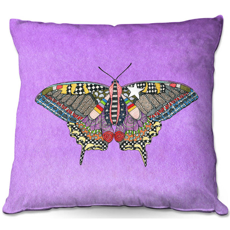 Reversible Throw Pillow, 16" x 16", Violet