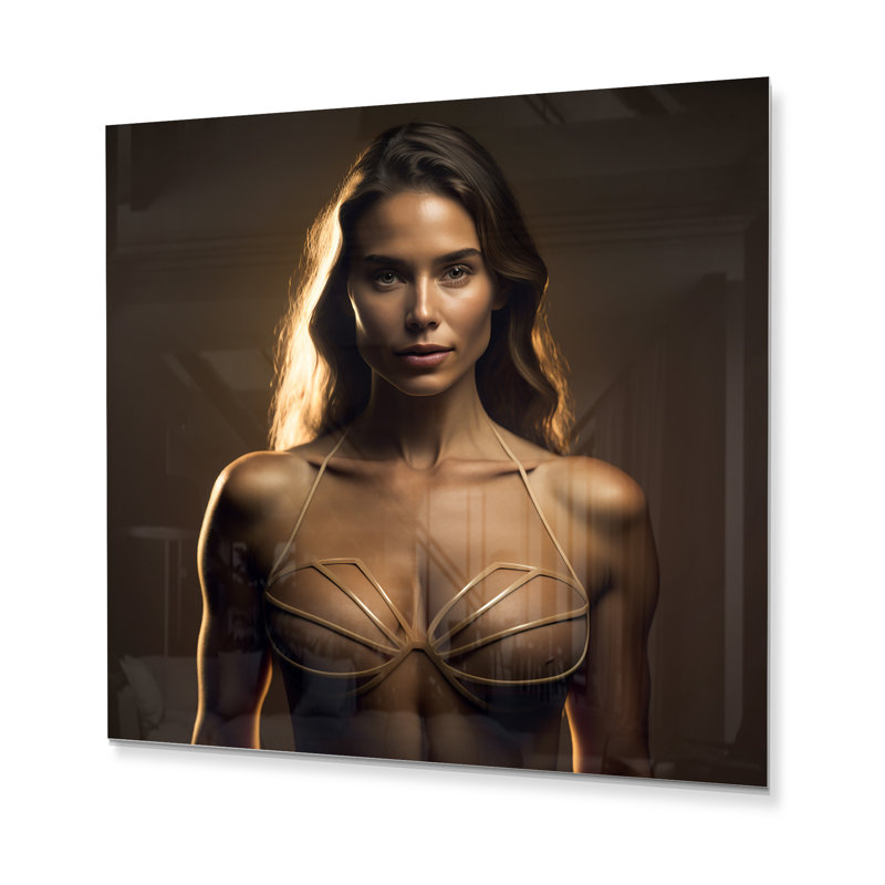 Intimité intime II - Décoration murale femme sensuelle en métal, H 16 po x l 16 po x P 1 po