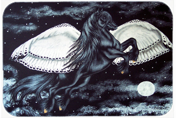 Caroline's Treasures Black Flying Horse Glass Cutting Board
