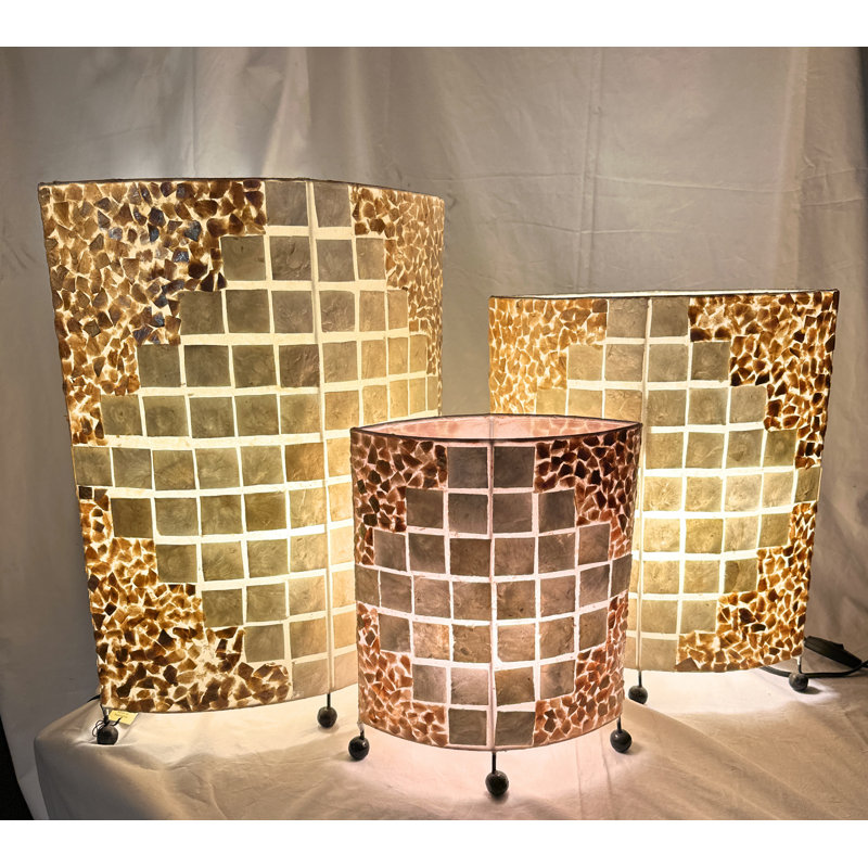 Hand Made Shell Table Lamp Set