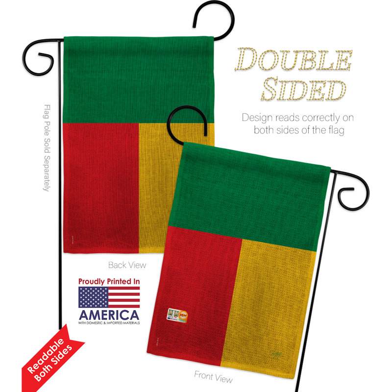Mélange de polyester 2 côtés 18,5 x 13 po bénin drapeau de jardin