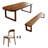 4 - Person Pine Solid Wood Solid Wood Top Double Pedestal Dining Set-98296903