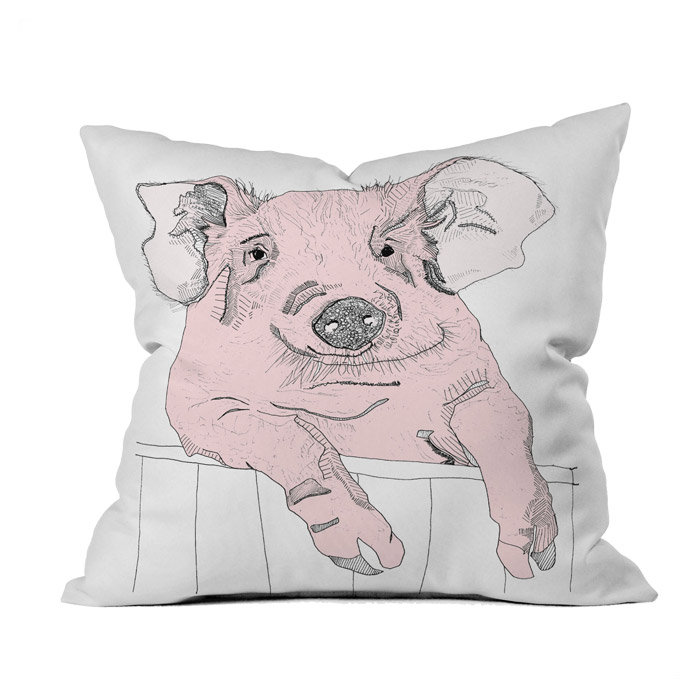 Piggywig Outdoor Throw Pillow