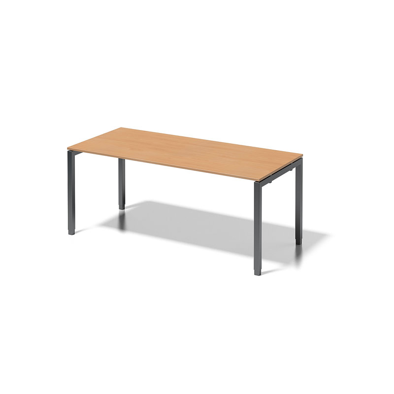 Cito Metal Base Writing Desk, Light brown/Grey, 85cm H x 180cm W x 80cm D