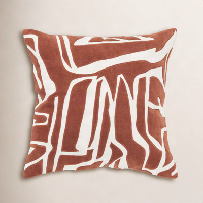 Haslet Appliqued, Embroidered Cotton Throw Pillow
