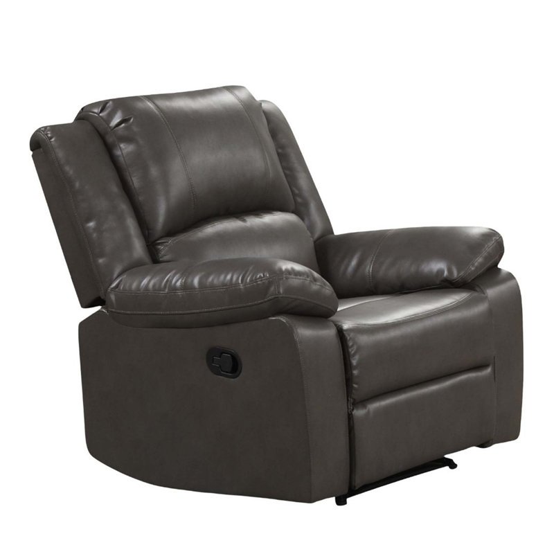 Fauteuil inclinable oscillant de style transitionnel avec accoudoirs coussinés et similicuir respirant pour un confort ultime