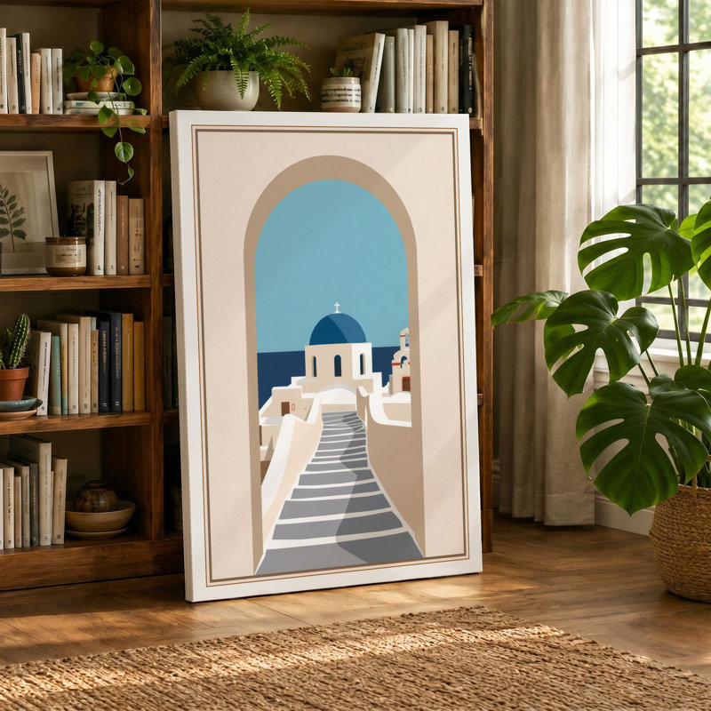 Greek Orthodox Sanctuary Minimalist - Wrapped Canvas, 24x16 - 61.0 x 40.6 cm, Taupe Border