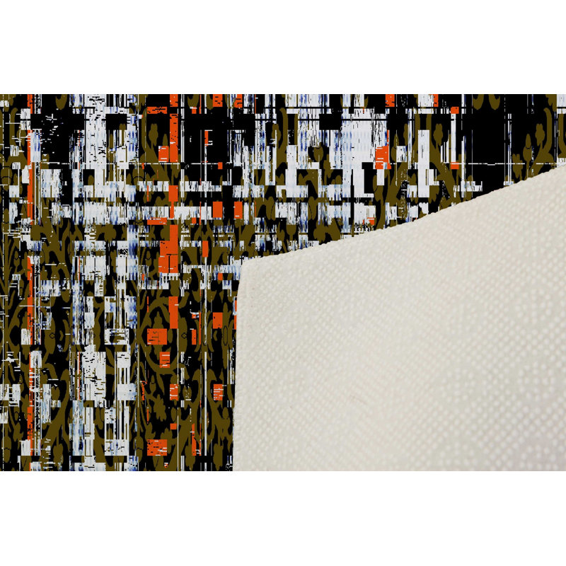 Luxurious Woven Carpet Rug, 2.6 x 4.0 ft | 100% Polyester, 0.4 in Pile Height | Antibacterial & Non-Slip PVC Dot Underside | Machine Washable, 3D Digital Printing | Perfect for Living Room & Bedroom Decor