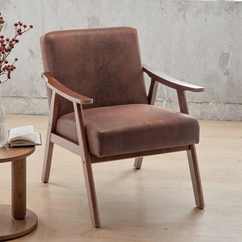 Siège d'appoint de salon, cuir PU, intérieur en microfibre, fauteuil en cuir massif pour la maison, rembourrage, base très confortable