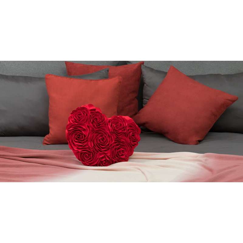  Housse de coussin 3D Flower, Rouge
