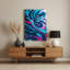 Abstrait art fluide en métal bleu 44-108667505