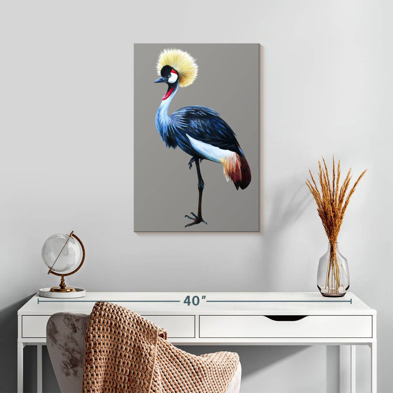 Brampt Crane With Grey Crown, 24" H x 16" W