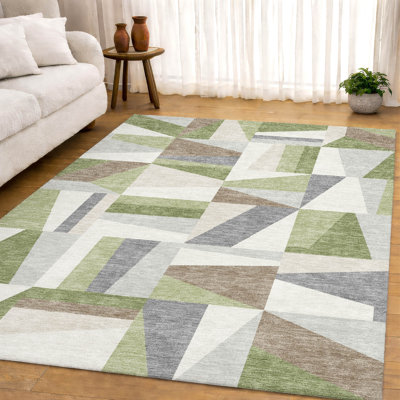 Tapis géométrique de qualité supérieure lavable à la machine Mayfield