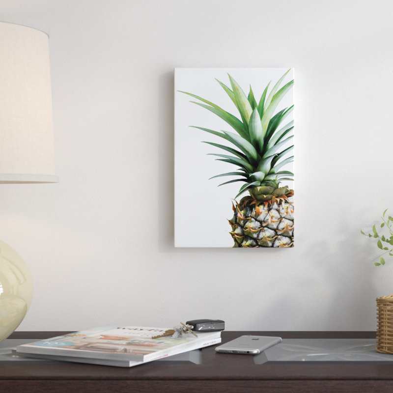 « ananas », impression sur toile, H 12 po x l 8 po x P 0,75 po, Toile tendue, Pas de tapis