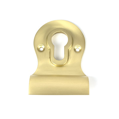Face Fixed Satin Brass Euro Escutcheon