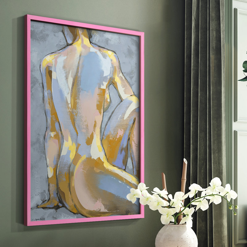 «Gray Maiden II», reproduction encadrée - bois massif, Rose, H 10 po x l 8 po