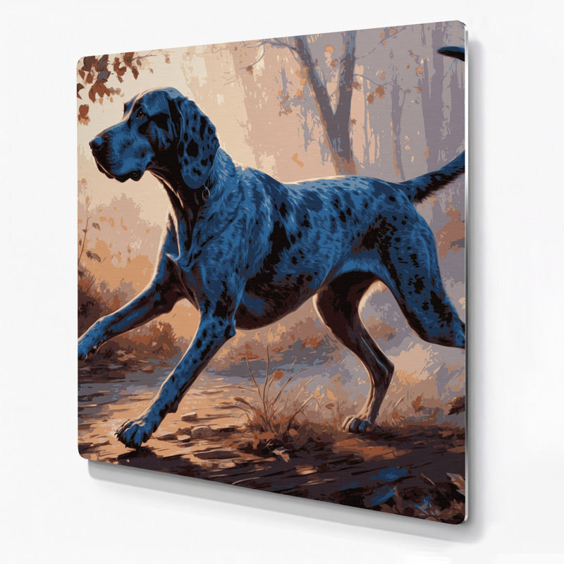 Chiens Bluetick Coonhound, art mural en métal noir, H 16 po x l 16 po