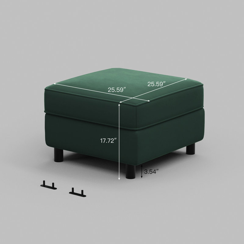 Repose-pieds en velours pour canapé modulaire, Velours vert