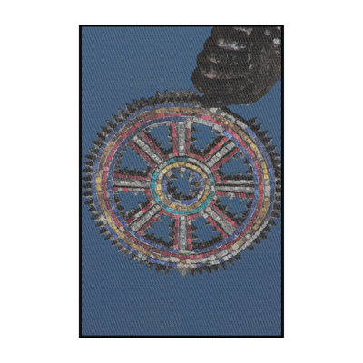 Tapis de surface bleu en acier à motifs