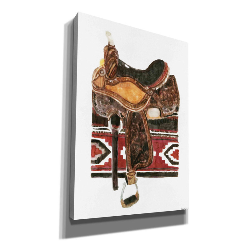 «Saddle 2» par Stellar Design Studio - peinture sur toile tendue, H 26 po x l 18 po x P 0,75 po