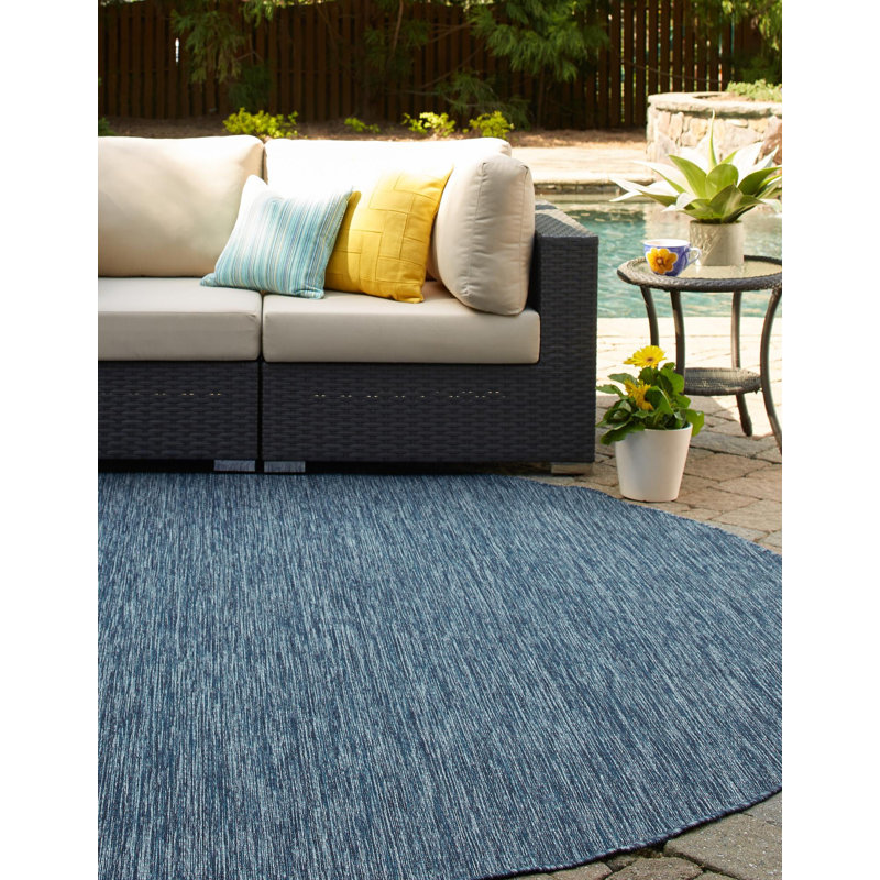 Avaughn Blue Area Rug, Round 6'1"