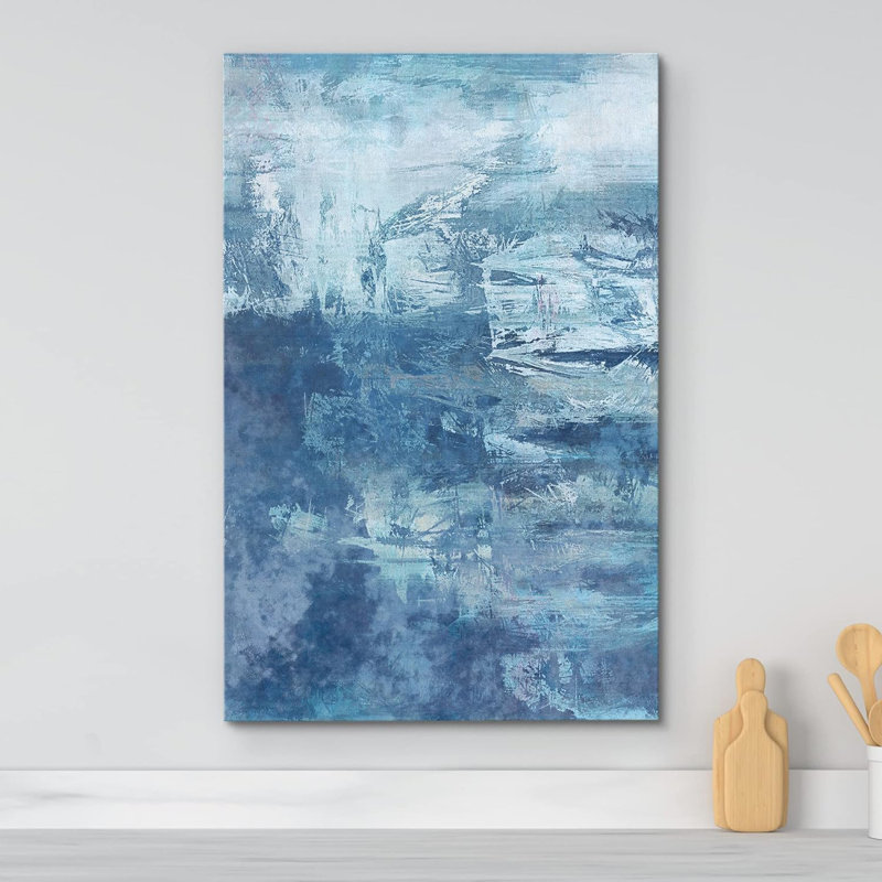Abstract Blue Artwork Gallery Large Canvas Print Wall Art, 48" H x 32" W